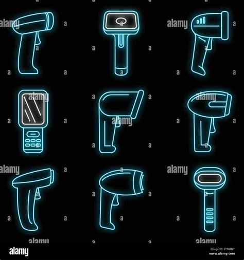 Operator Barcode Scanner Icons Set Outline Set Of Operator Barcode