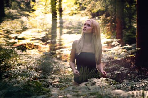 Wallpaper Sunlight Forest Women Outdoors Model Blonde Long Hair