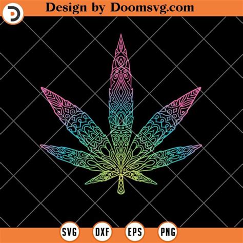 Weed Leaf Mandala Svg Stoner Svg Smoke Weed Svg Doomsvg