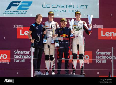 Podium Charles Pic Pourchaire Theo Fra ART Grand Prix Dallara F2