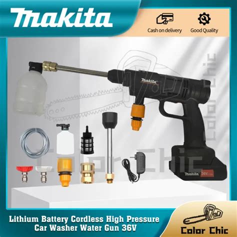 Makita Lithium Battery Cordless High Pressure Car Washer Water Gun 68v Lazada Ph