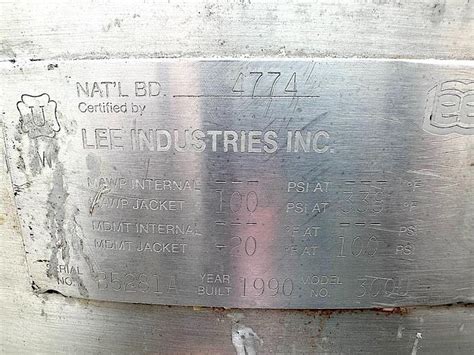 Used Liter Lee Jacketed Tank For Sale At Star Industries