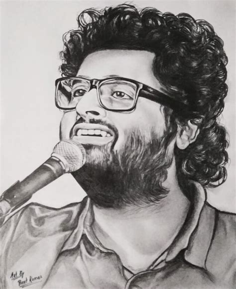 Arijit Singh Pencil Sketch Art By Preet Kumar Beautiful Art Paintings