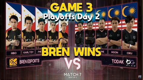 Bren Esports Vs Todak Game M Playoff Day Mlbb World