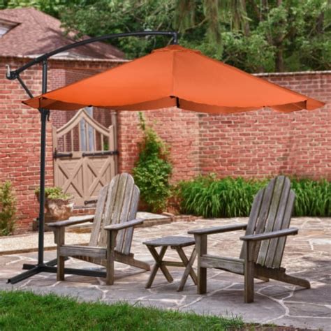 Pure Garden 10 Foot Aluminum Offset Patio Umbrella Terracotta With Cross Base 1 Unit Kroger