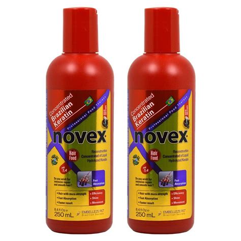 Novex Brazilian Max Keratin Concentrated Reconstruction Hair Food 84oz 250ml Pack Of 2