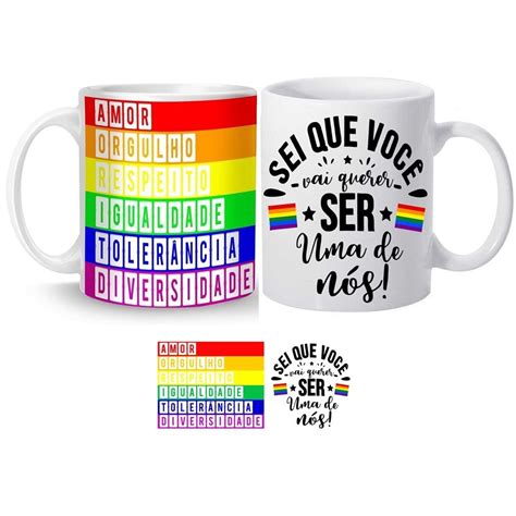 Caneca Branca Lgbt Arco Íris Eu Sei Que Vc Quer Ser Uma Submarino