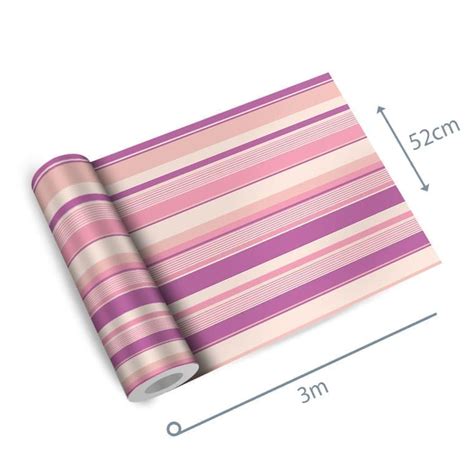 Papel De Parede Adesivo Listrado Rosa E Nude