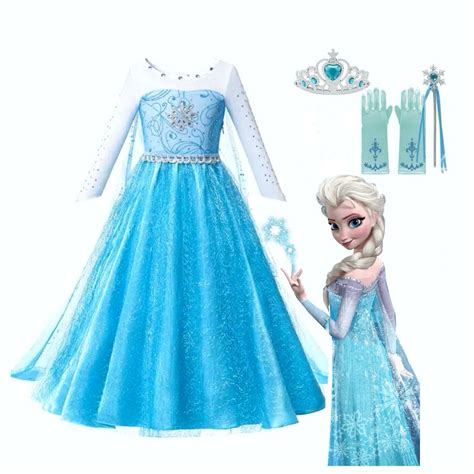 Elsa Frozen 2 Dresselsa Blue Frozen Costumebirthday Girl Princess