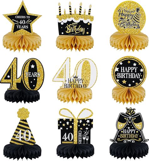 40th Birthday Decorations Table Honeycomb Centerpiece 40