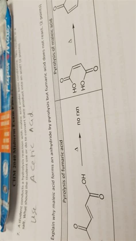 Oneclass Maleic Acid Has A Dipole Moment But The Closely Related