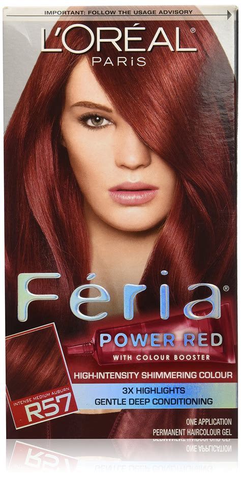 L'Oreal Paris Feria Multi-Faceted Shimmering Permanent Hair Color, R57 Cherry Crush (Intense ...