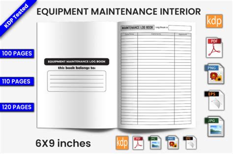 Equipment Maintenance Log Book Kdp I Graphic By Kdp Prince Creative