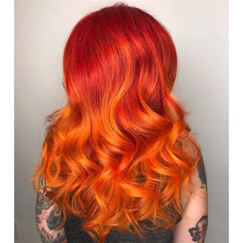 Fiery Red Color Melt Flame Hair Fire Hair