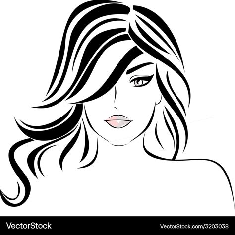 Beautiful Girl With Wavy Hair Royalty Free Vector Image