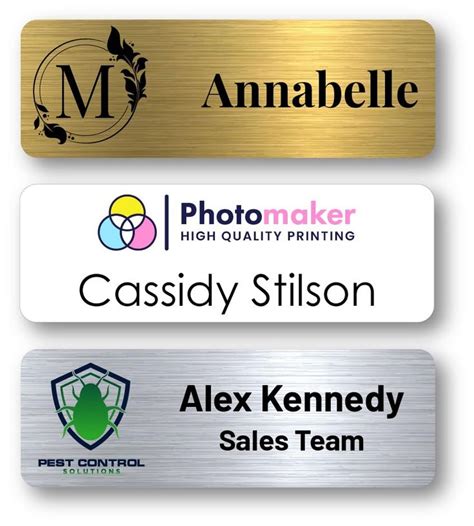 Custom Name Tags Full Color Logo Name Tags Scratch Resistant Metal