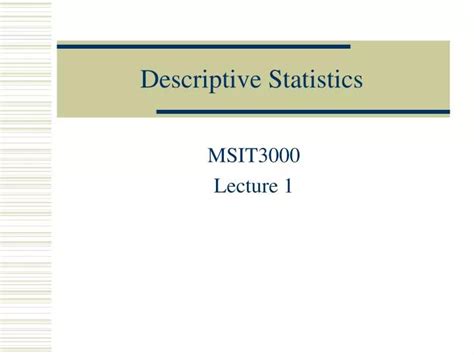 Ppt Descriptive Statistics Powerpoint Presentation Free Download