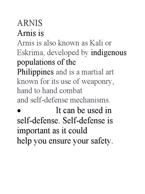 arnis  physical fitness  defense