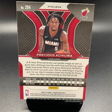 Panini Prizm Precious Achiuwa Red Cracked Ice Rookie Rc