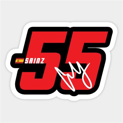 Carlos Sainz 55 Signature Number By Petrolhead Carlos Sainz Stickers