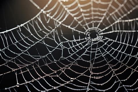 Premium Photo Spider Web With Dew Drops Generative Ai