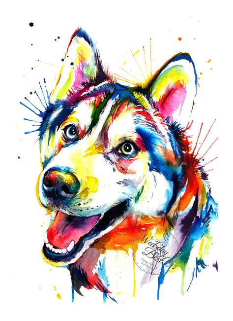 Colorful Siberian Husky Art Print Print Of My By Weekdaybest Art And