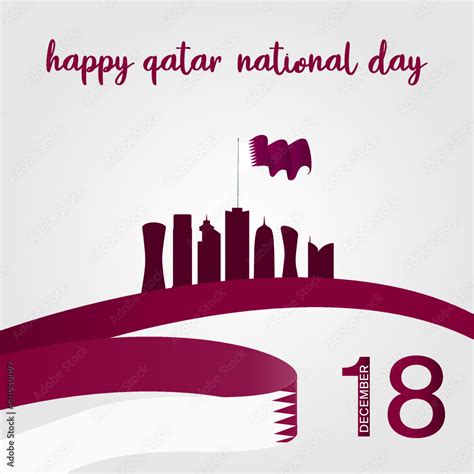 Qatar National Day Poster Design Stock Vector Adobe Stock