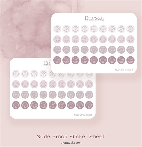 Nude Emoji Sticker Sheet