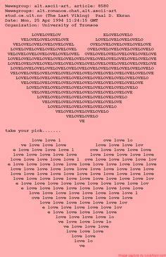 29 Best ASCII Art Hearts images | Ascii art, Ascii, Art archive