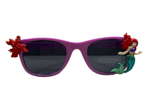 Purple Little Mermaid Ariel Sebastian Custom Kids Sunglasses Purple