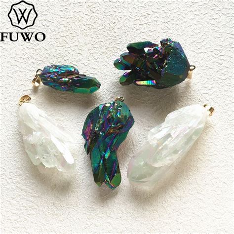 Fuwo Colgante De Cristal De Aura Natural Para Fabricaci N De Collares