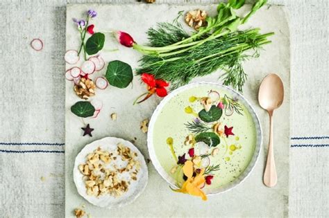 Chilled California Walnut And Cucumber Sunshine Soup