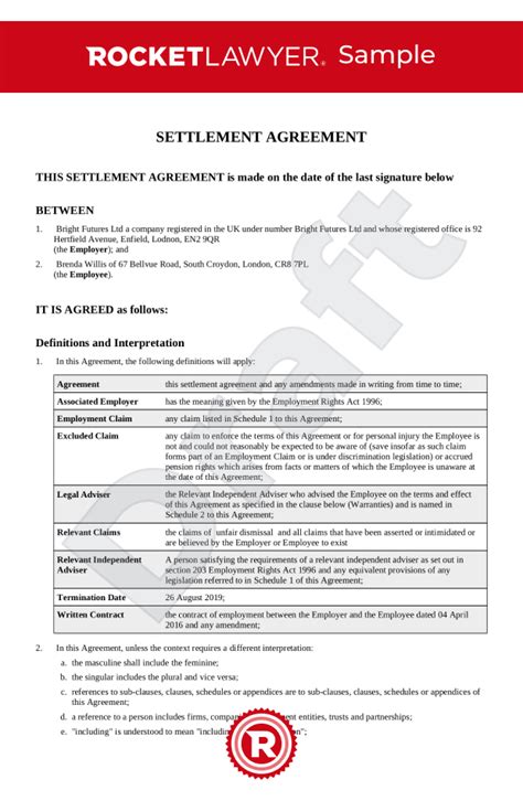 Free Settlement Agreement Template Make Yours In 3 Steps