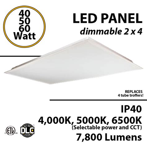 LED Panel Light 2x4 40 50 Or 60W 6620 Lm Back Lit 4000K 5000K 6500K