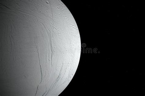 Enceladus The Moon Of Saturn Solar System Stock Illustration