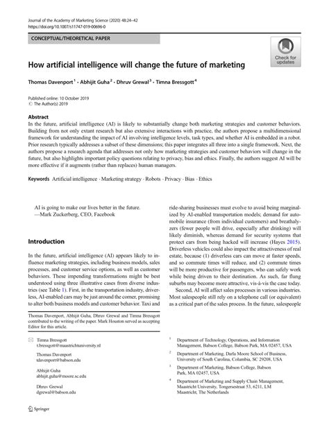 Pdf How Artificial Intelligence Will Affect The Future Of Retailing