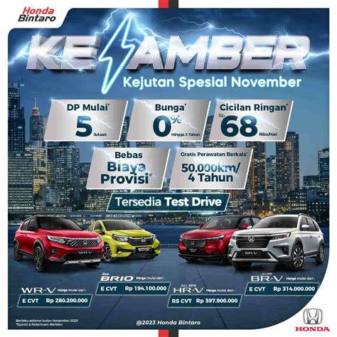 Promo Kejutan Spesial November Mobil Honda 2023 Honda Bintaro