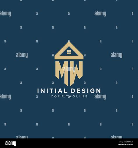 Initial Letter Mw With Simple House Roof Creative Logo Design For Real