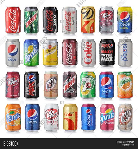 Set Various Brands Soda Drinks Image And Photo Bigstock