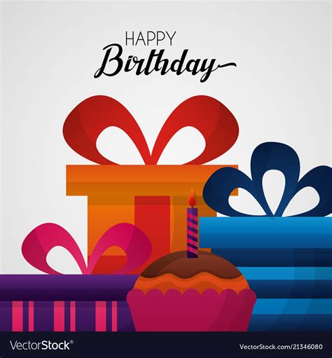 Happy Birthday Card Royalty Free Vector Image Vectorstock