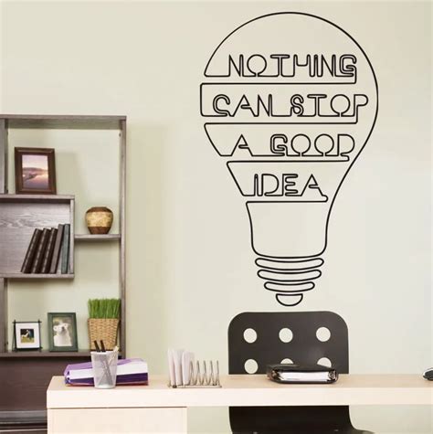 Good Idea Bulb Words Motivation Quote Wall Decal Home Decor Art Sticker