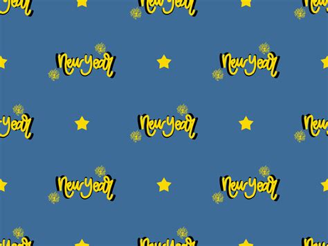 New Year cartoon character seamless pattern on blue background 15109049 Vector Art at Vecteezy