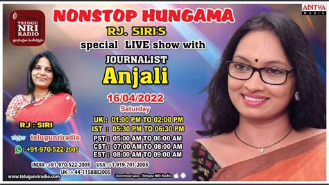 Special Live Show With Anjali Journalist RJ Siri TeluguNRI