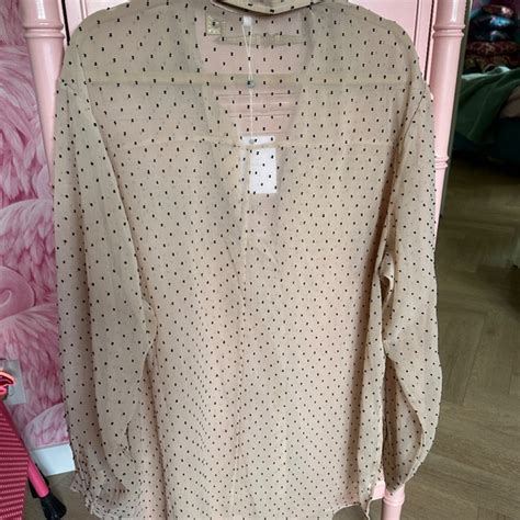 L Academie Tops Nwt Lacademie Madeline Nude Dot Button Up Poshmark