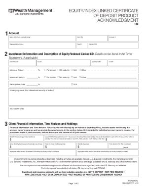 Fillable Online What Is An Index Linked Certificate Of Deposit CD