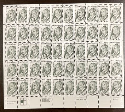 2755 Dean Acheson Statesman MNH 29 C Sheet Of 50 FV 14 50 1993