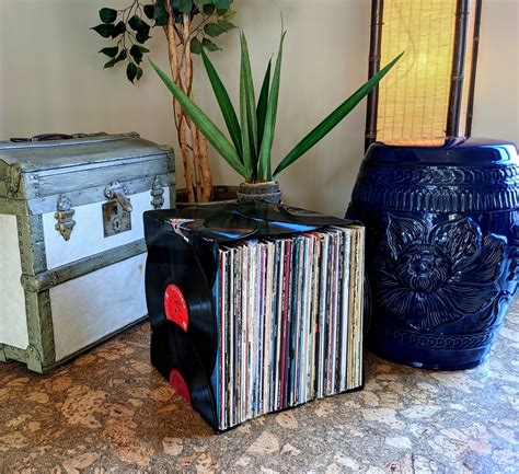 Vinyl Record Lp Storage Cube Crate Holds 65 Records Etsy