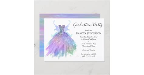 Ethereal Fairy Wing Gown Rainbow Pastel Ombre Invitation Zazzle