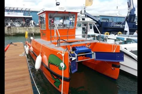 Ex Oil Scrimming 30ft Sea Catamaran Fishing Boat Project And Hydraulic