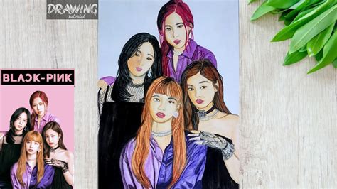 How To Draw Blackpink Group Step By Step Drawing Tutorial Jisoo